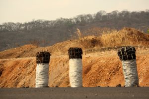charcoal stacks
