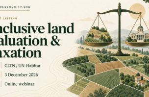 Event card for GLTN's inclusive land valuation and taxation webinar on 3 December 2026