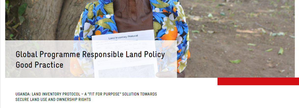 Cover of GIZ’s good practice on land inventory protocols in Uganda.