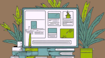 Computer screen displaying graphics about policy engagement.