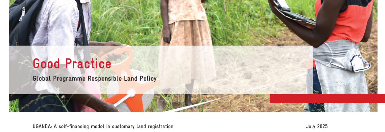Cover of GIZ’s good practice on self-financing customary land registration in Uganda.
